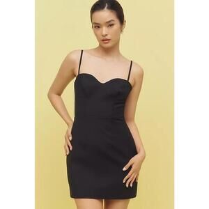 Mare Mare Hourglass Sweetheart Smocked Mini Dress Sleeveless Size XL Black